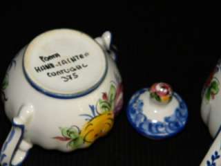 Handpainted Creamer and Sugar Set Made in Portugal  