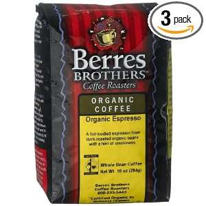 Berres Brothers Coffee Roasters Organic Espresso, Whole Bean, 10 Ounce 