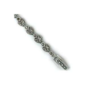  Silverflake  Leaf Marcasite Bracelet Jewelry