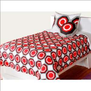    Twin Rizzy Home Kids Red and Grey Octagon Quilt Set