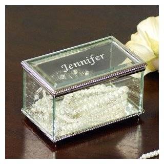 PERSONALIZED Silver Metal Footed Jewelry Trinket Box Engraved Womens 