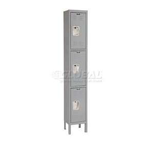 Hallowell Premium Locker Triple Tier 12x15x24 3 Door Assembled Gray 