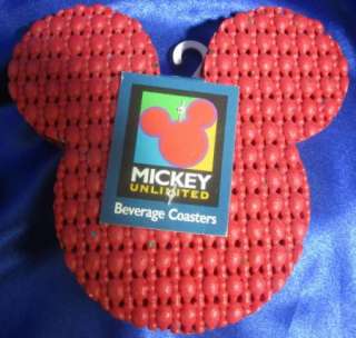 Mickey Mouse Head Red Drink Coasters waffle pad K4  