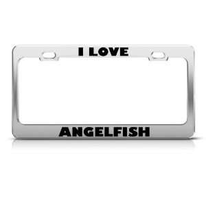Love Angelfish Fish Animal license plate frame Stainless Metal Tag 
