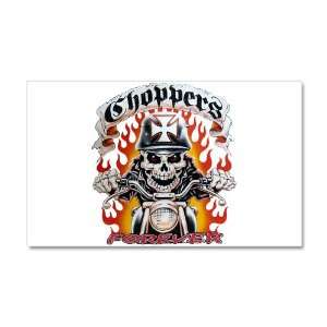 38.5 x24.5 Wall Vinyl Sticker Choppers Forever with Skeleton Biker and 