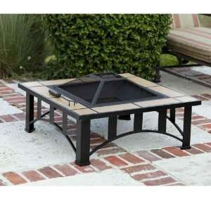    Mission Style Square Outdoor Fire Pit Patio, Lawn & Garden