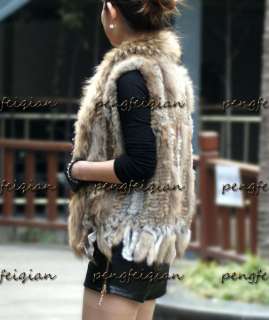   as shown in the pic 1 pieces 1 rabbit fur vest with raccoon fur collar