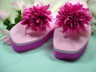 Wedding Shoes FLIP FLOPS  Pink Hot Pink  SIze 8  