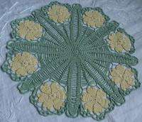 SOFT YELLOW COREOPSIS CROCHET DOILY   16 INCH, NEW  