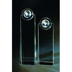  Crystal Globe Beveled Tower Award   Small