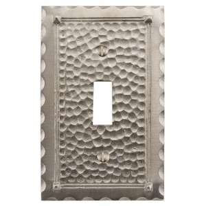  Solid Brass Hammered Switch Plate   Brushed Nickel