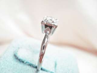   14K WHITE GOLD ROUND CUT DIAMOND SOLITAIRE ENGAGEMENT RING  