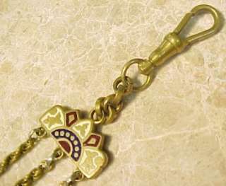   / German Hex Sign ~ Gold Filled Pocket Watch Chain Fob 6 3/8  