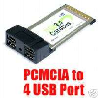 PCMCIA to 4 2.0 USB Hub Cardbus Laptop Notebook Adapter  