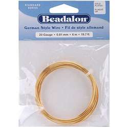 Beadalon 20 gauge Gold Round Wire  