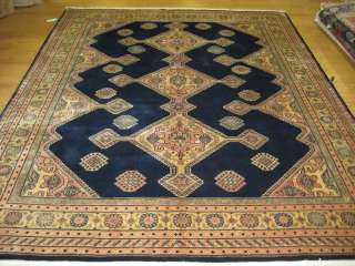   Blue Plush Hand knotted Wool Romanian Persian Oriental Rug New  