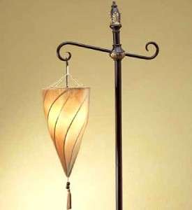 Victorian Floor Lamp Light Hook Stand Cone Shaped Lantern Shade Home 