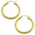 10k Yellow Gold Round tube Hoop Earrings Today 