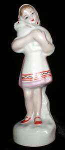 Antique Russian Soviet Porcelain Figurines Figure Girl  