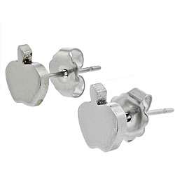 Surgical Steel Polished Apple Earrings  