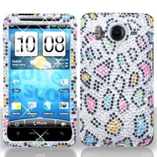 Rainbow Leopard Crystal Bling Case Phone Cover for HTC Inspire 4G
