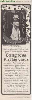 Congress U S Playing Card Cincinnati OH Ad 1902 Rare  