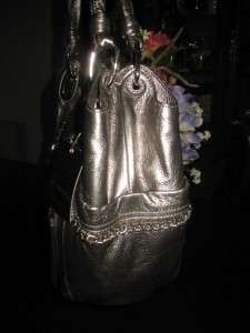 298 NEW B. Makowsky PEWTER LEATHER Handbag PURSE BAG NWT  