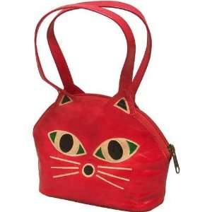  Sassy Cat Red Leather inspired Hand Bag 