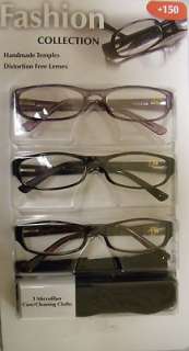 Fashion Collection 3 Pack Reading Glasses +150  