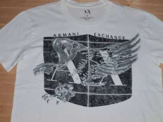 Armani Exchange Sequin Eagle T Shirt White NWT  