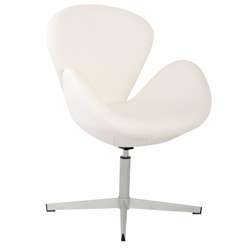 Swan White Leatherette Leisure Chair  