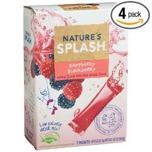 Natures Splash Raspberry Blackberry, 7 Count Sticks (Pack of 4 