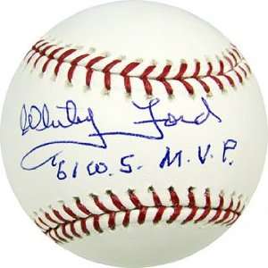 Whitey Ford Autographed Baseball   with 61 WS MVP Inscription 