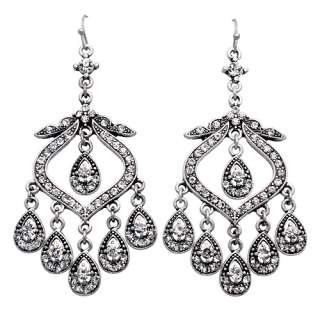 Crystal Pave Vintage Chandelier Luxury Earring Red  