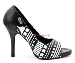  Zombie 06UV Womens Cyber UV Blacklight Open Toe High Heels Pumps Shoes