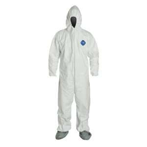 DuPont Tyvek Disposable Coverall with Hood and Boots, Elastic Cuff 
