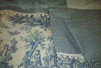 Shower Curtain VALANCE Country Life Toile & Checks Blue  
