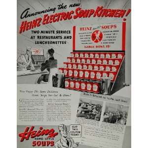 1938 Ad Heinz Electric Soup Kitchen Lunch Counter RARE   Original 