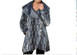 Womens ladies winter faux fur reversible coat jacket plus size X L 1X 
