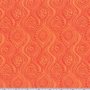  45 Wide Bubbles & Blooms Orange Fabric By The Yard Arts 