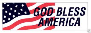 God Bless America Vinyl Bumper Sticker American Flag  