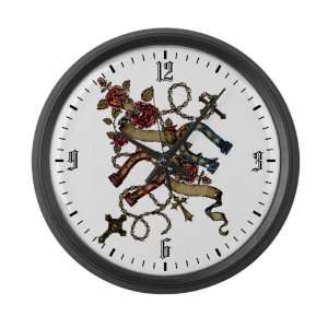  Large Wall Clock Horseshoes Roses and Crosses Everything 