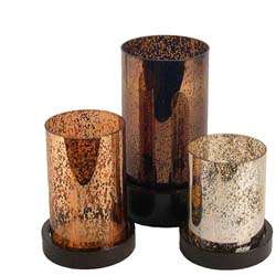 Glass Hurricane Pillar Candle Holders (Set of 3)  