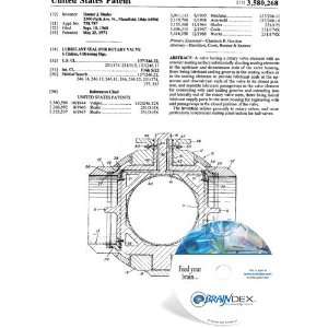  NEW Patent CD for LUBRICANT SEAL FOR ROTARY VALVE 