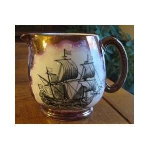 Grays Pottery Luster Lustre Creamer with Ship  Kitchen 