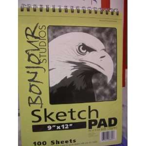  Spiral Bound Sketch Pad 9 x 12   100 Sheets Office 