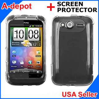 HTC Wildfire S G13 T Mobile Crystal Clear Hard Case Cover +Screen 
