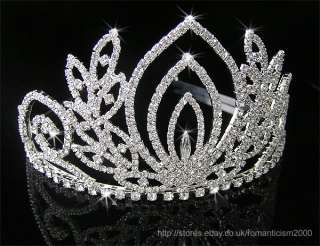 Wedding/Bridal crystal veil tiara crown CR057  