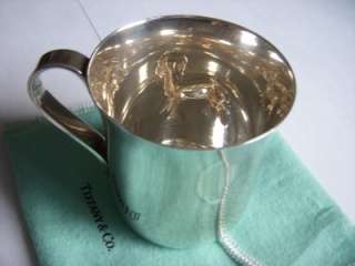 RARE Tiffany & Co. Makers Chased Sterling Silver Lamb Baby Cup