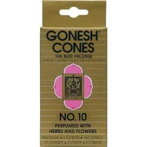  Gonesh ~ Incense Cones ~ No. 10 (Perfumed with Herbs and 